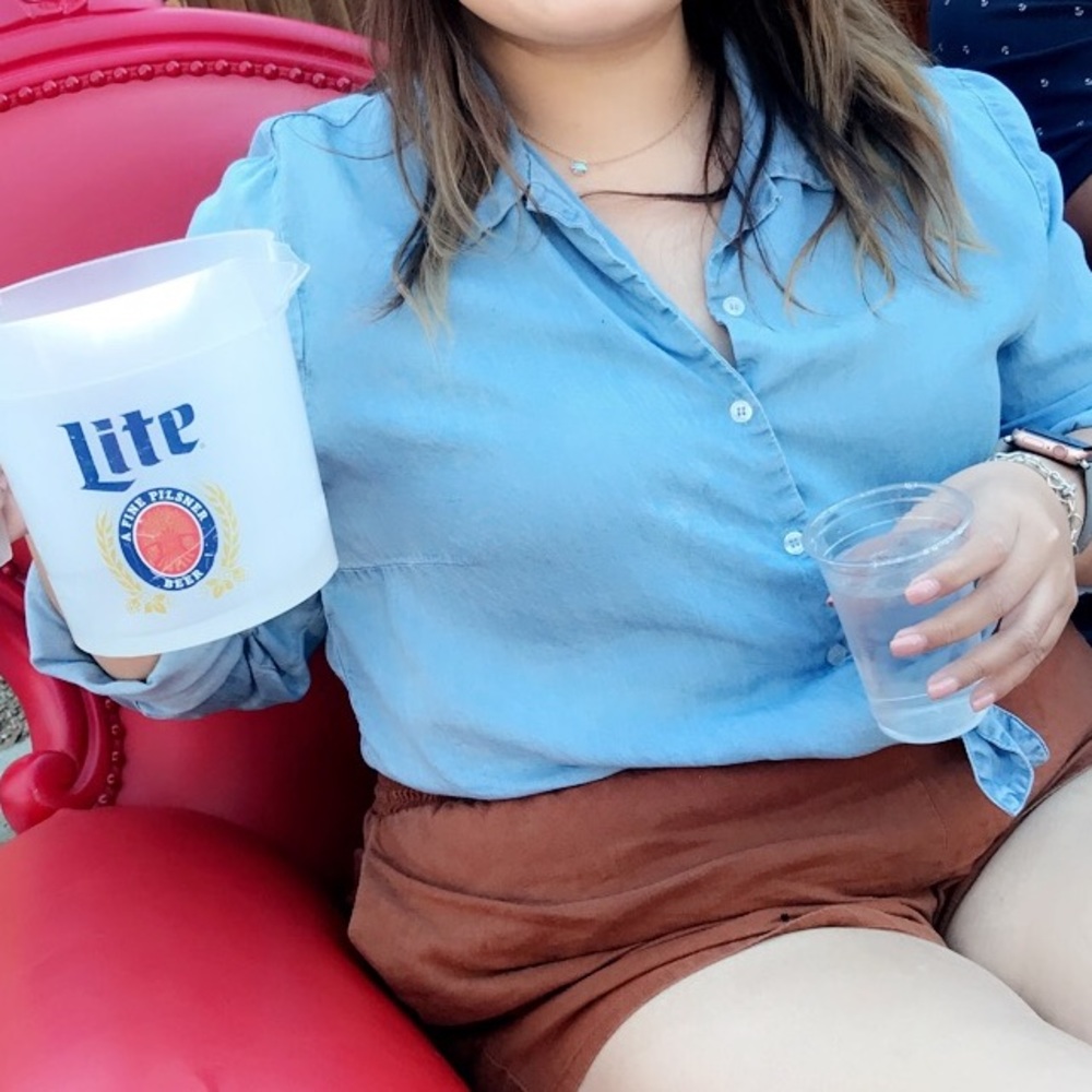 Jean front tie top!